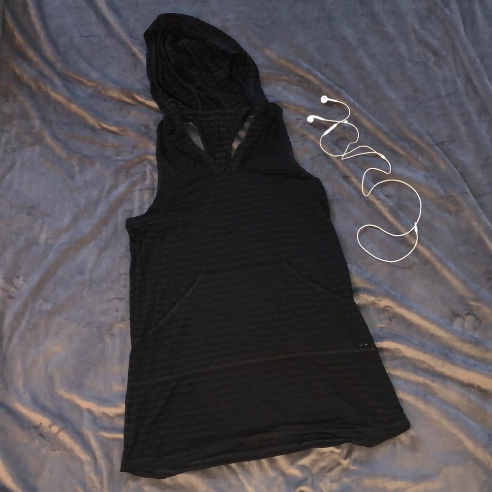 Hooded racerback stretchy tank